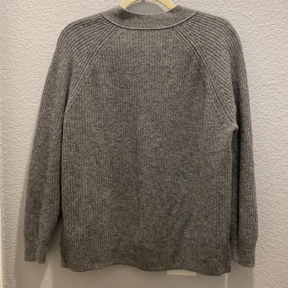 MADEWELL Lyle Rib Henley gray Sweater MA741, size Medium, NWOT - Picture 6 of 11